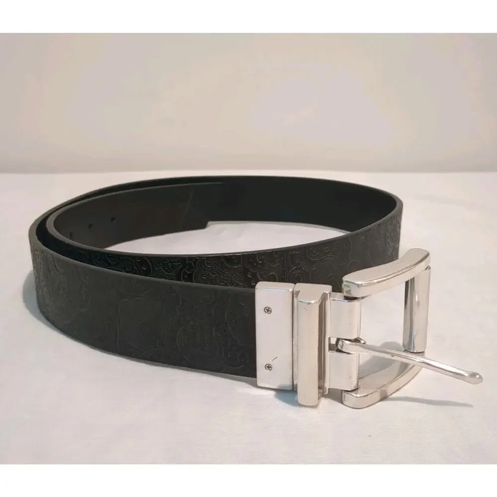 Robert Graham Men’s 38 Black Reversible Belt Paisley Embossed RG307648